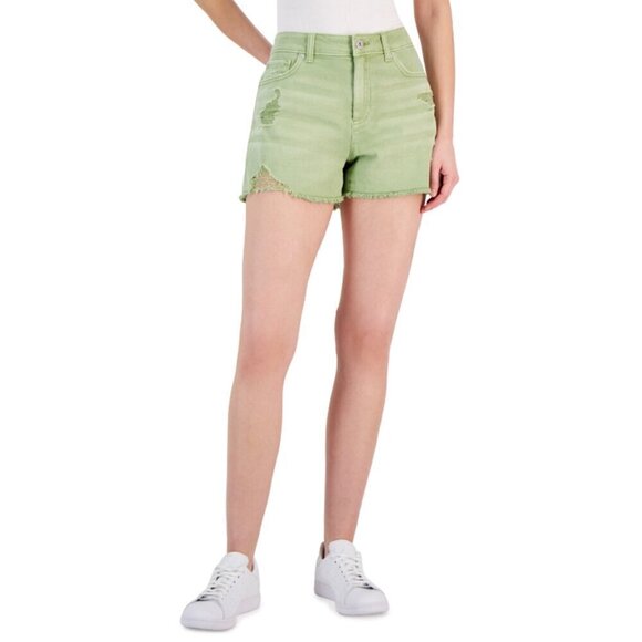 I.N.C. International Concepts Women's High Rise Distressed Hem Denim Shorts NWT - Picture 1 of 9